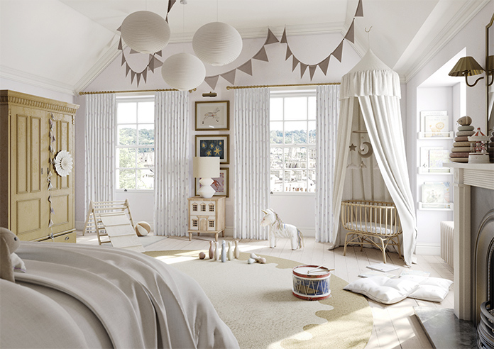 Merrily, Merry Small Violet - Made to Measure Curtains - Image 7